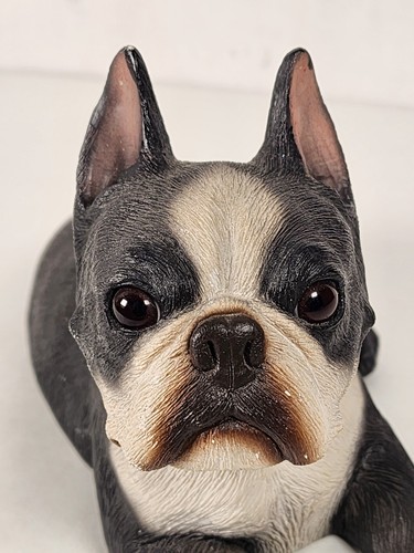 Vintage Sandicast 1985 Boston Terrier Dog 9.5" x 6" Sandra Brue Sculpt Figurine - Imagen 14 de 24