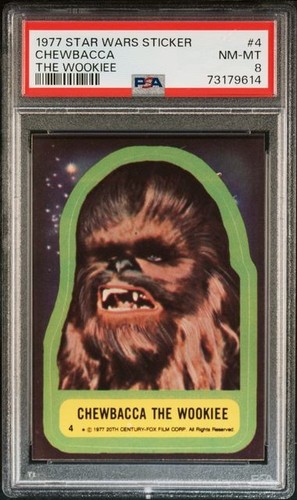 1977 Topps Star Wars Stickers #4 Chewbacca the Wookiee — PSA 8