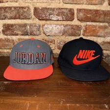 Jordan  NIKE Youth Size Hat Lot EUC Neon Melon pink Black Gray