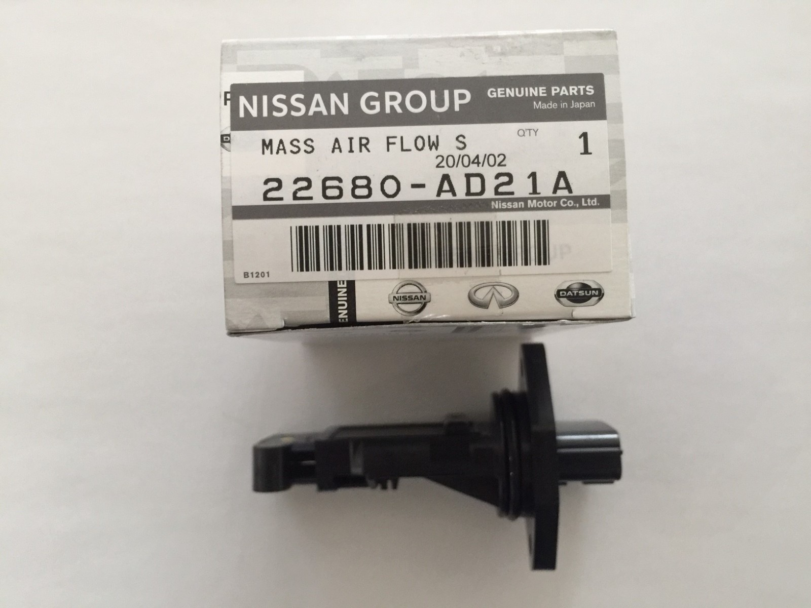 Nissan New Genuine Mass Airflow Sensor (MAF Sensor) 22680-AD21A OEM JDM