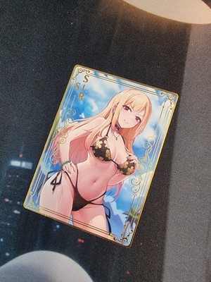 Marin Kitagawa - Dress-Up Darling SSR Gold Metall Karte Waifu Goddess Story Card