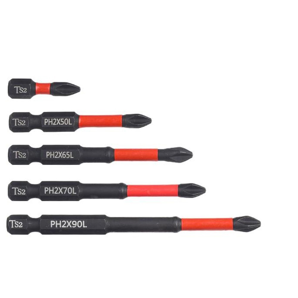5pcs 25-90mm Magnetic Non-Slip Batch Head PH2 Cross Screwdriver Set Hex Shank