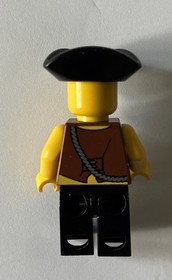 Lego Pirate Vest and Anchor Tattoo 6240 Tricorne Hat Pirates II Minifigure