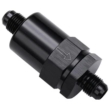 6AN Billet Inline Fuel Filter 30 Micron Aluminum Black 6AN