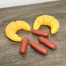 Vintage Play Food Croissants Sausages Breakfast Plastic Food