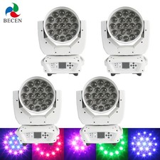 White 19x15W 4in1 Led Wash Zoom Moving Head Light DJ Club Stage 4pcs Flight case