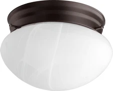 Quorum International 3021-6 Bronze 7"W 1-Light Flush Mount Ceiling Fixture