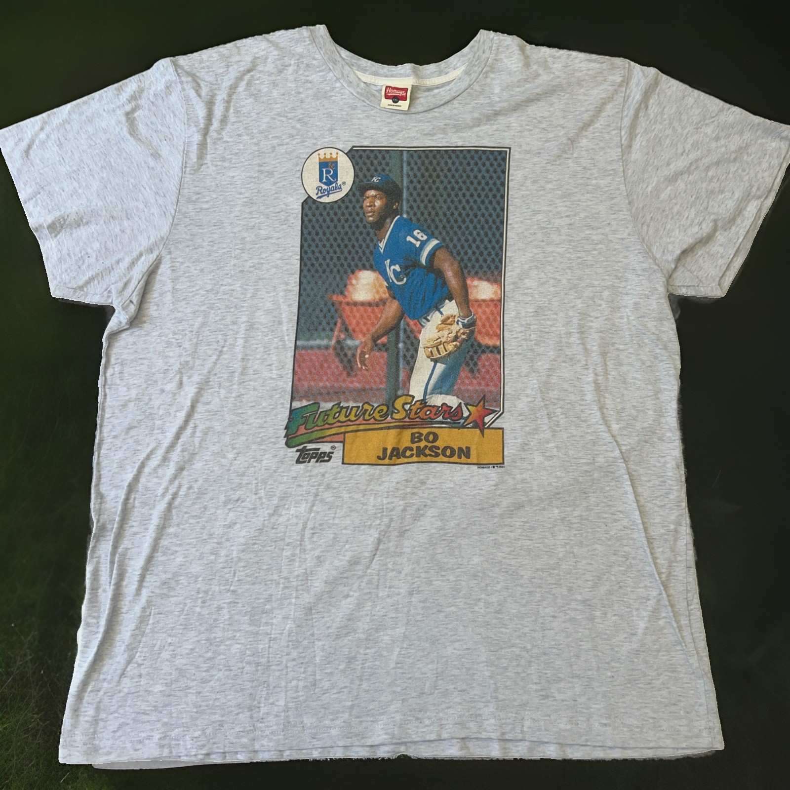 Rare Bo Jackson's 1987 Topps Future Stars Baseball Shirt 2XL Kansas City Royals