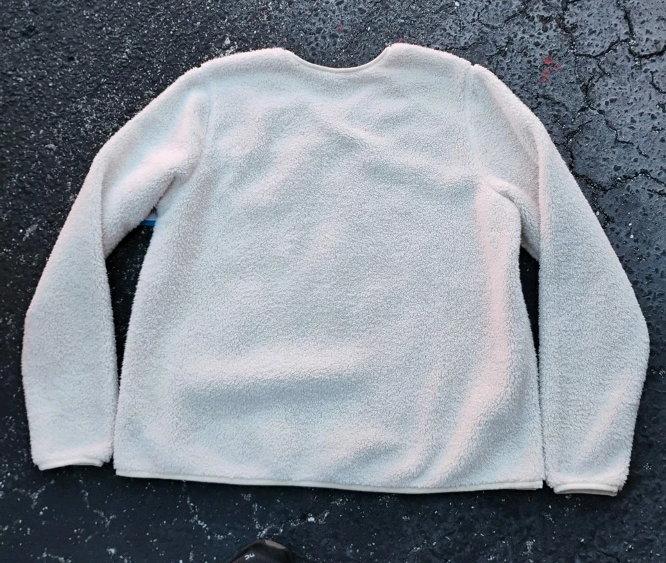 Nuevo Columbia West Bend Crew Peluche Sherpa Polar Sudadera XXL Pullover Marfil Foto 2 de 4