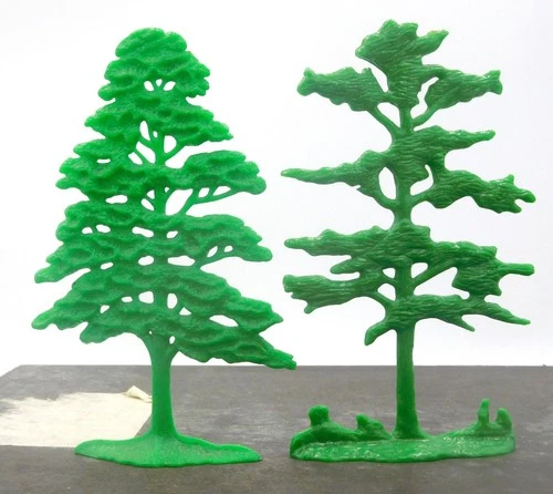 Marx Hard Plastic Trees Two Different.