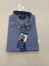 Chaps Men's Button-Down Dress Shirt, Dark Blue Size L 16-16.5   34/35