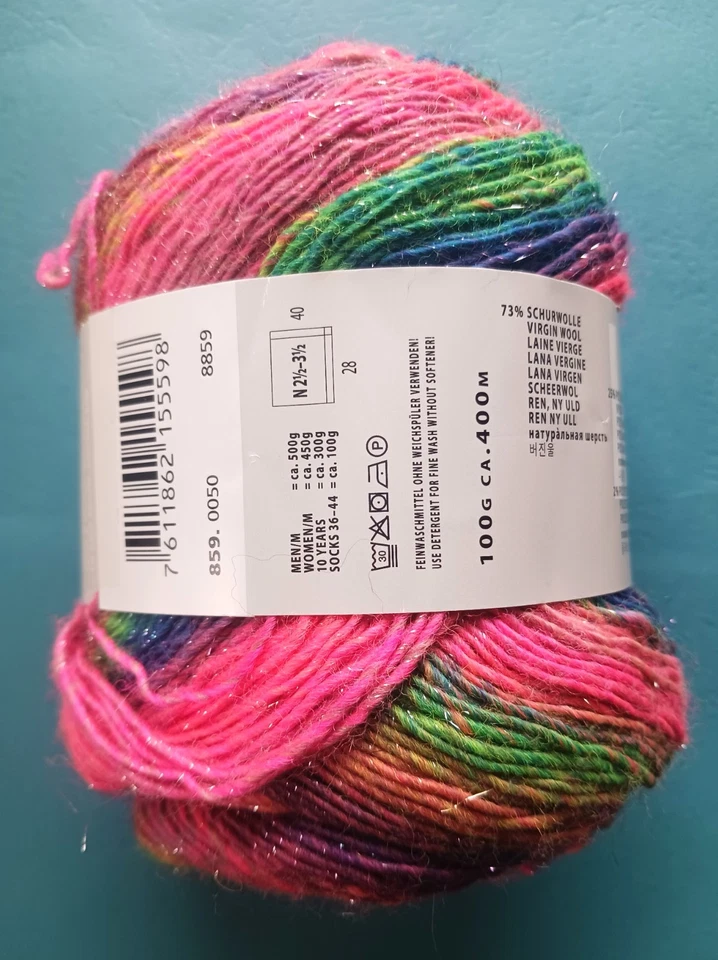 Lang Mille Colori Socks & Lace Luxe Yarn New 100 gm Ball Wool/Poly/Stellina 50 - Image 2 of 4