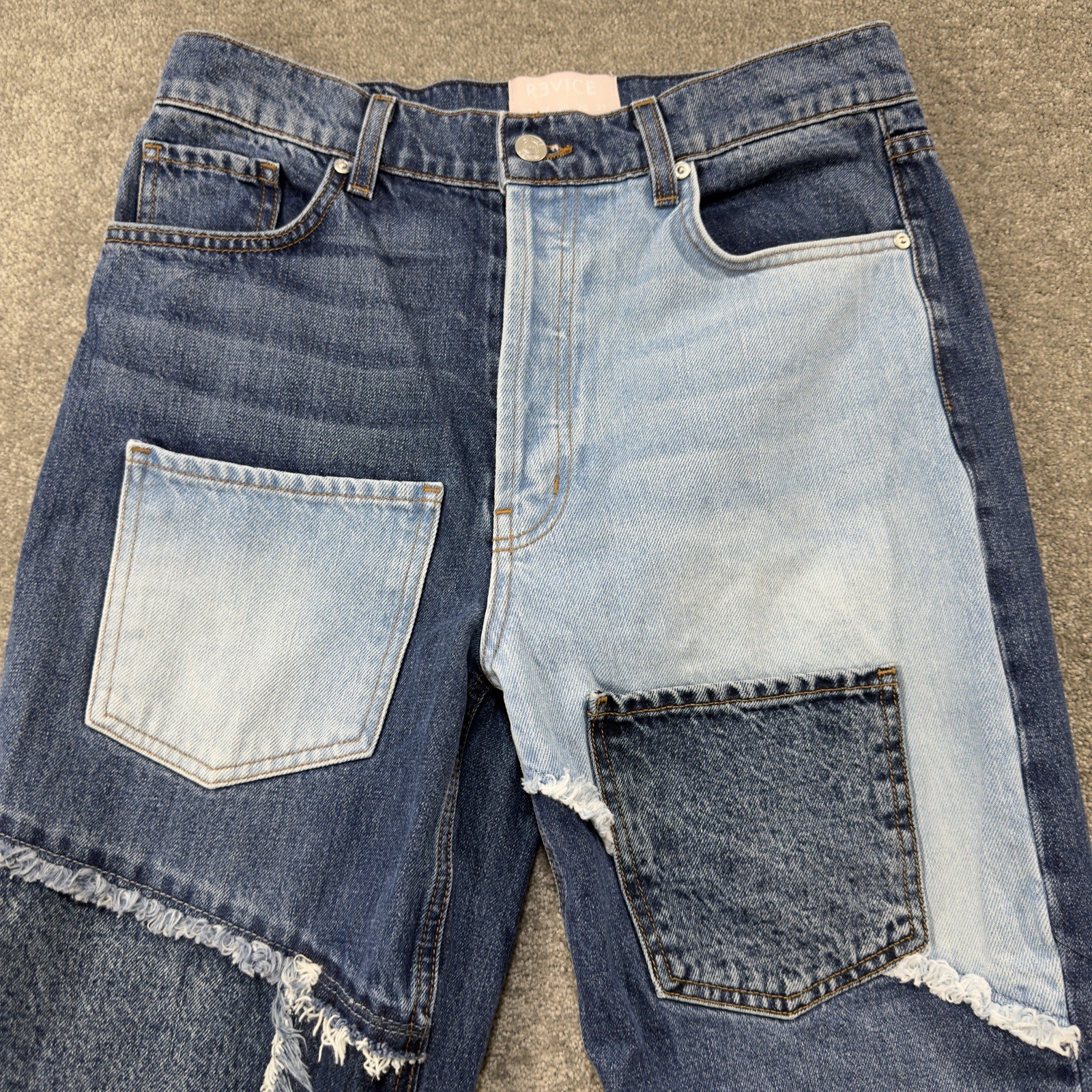 Revice Denim Women Patchwork Button Fly Straight … - image 8