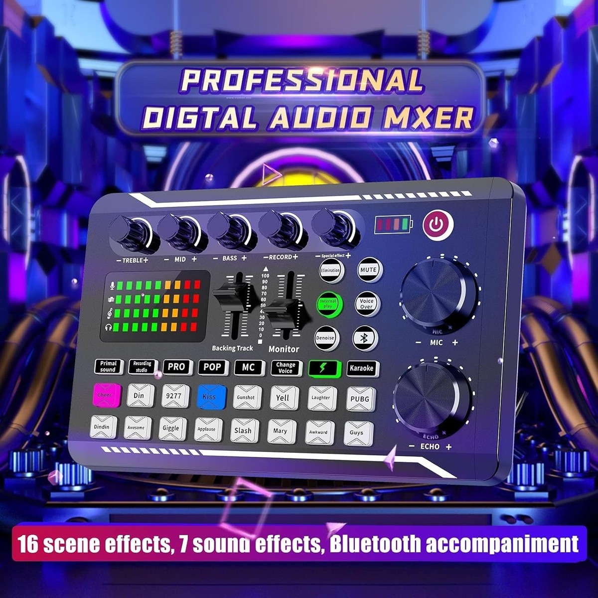 （N）F998 SOUND MIXER ミキサー Amazon.com: Facmogu F998 Live Sound Card Audio Mixer, Podcast