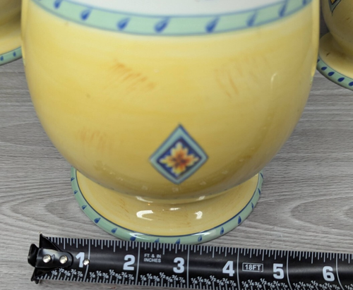 Set of 3 Karidesign Desert Ridge Imports Canisters-Yellow w/Floral Design - Picture 16 of 21