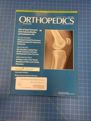 Orthopedics Journal May 2015 Vol 38 No 5 TKA Surgery Patella Medical Magazine
