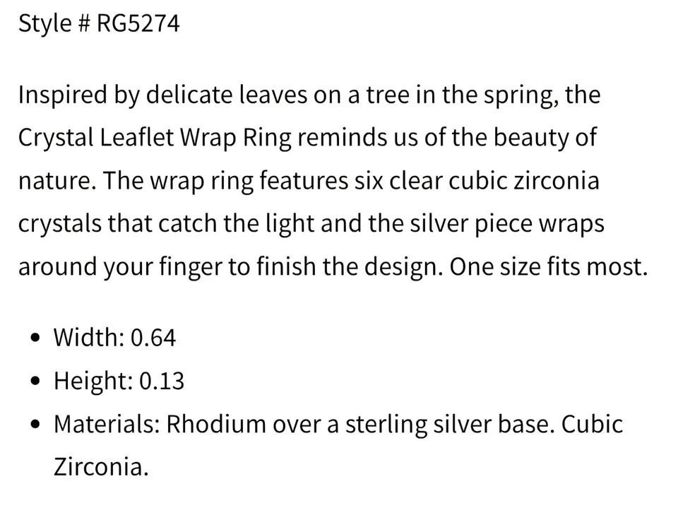 Anillo envolvente de folleto de cristal Montana Silversmiths Foto 4 de 4