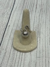 925 Sterling Silver Modern Swirl Ring Bead Design Thailand Contemporary Size 6