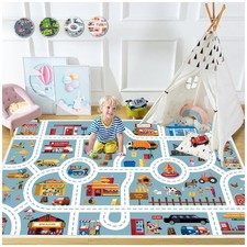 Car Road Kid Rug Carpet Playmat for 31x47in Playroom City Traffic Road Play M...