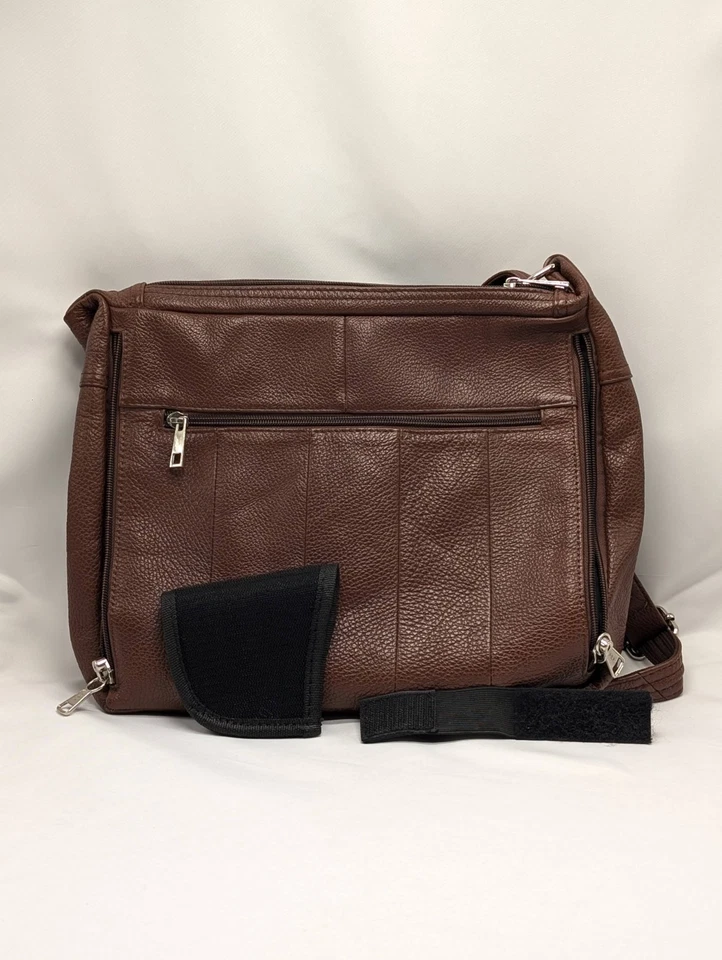 Bolsa de mão Roma oculta tiracolo couro marrom CCW bolsa coldre - Imagem 4 de 4