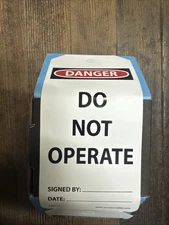 100 Accuform Lockout Tags By-The-Roll "Danger Do Not Operate" 6.25"x 3", TAR110