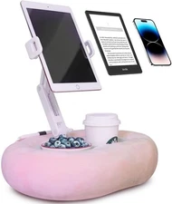 NKV Kindle, Tablet, E-Reader Stand Pillow - Soft Dock for 4.7-15.6" Device, Pink