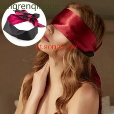 Binding Satin Eye Mask Blindfold Handcuffs Cover Roleplay Game BlindMask
