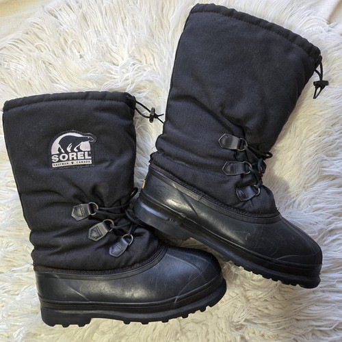Sorel Kaufman Canada Men Size 11 Glacier Black Insulated Winter Tall Snow Boots - Picture 1 of 10