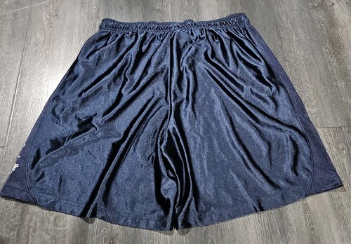 Vintage Jansport Navy Basketball Shorts Men 2XL Blue Silky Shiny Dazzle Military - Picture 2 of 8