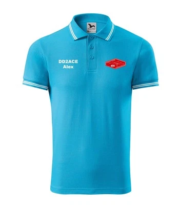 Poloshirt mit gesticktem Rhein Ruhr DX Association RRDXA und Rufzeichen S-3XL - Bild 1 von 4