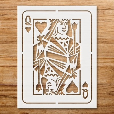 Queen of Hearts Decorative Stencil for DIY Crafts and Home Decor - StencilAir