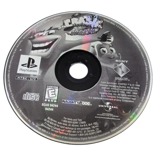 Crash Bandicoot Warped (PlayStation 1, PS1) | DISC ONLY 