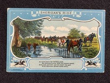 Sheridans Ride In Civil War No. Foto postal antigua de 2 caballos Virginia VA