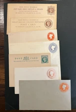 GB QV Postal Stationery Cards & Covers Mint/Unused 4d 1/2d Green, 1d Brown etc