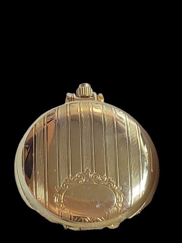 Nice 40mm Parmex Gold Tone Quartz Pocket Watch New Battery Runs Well - Picture 6 of 7