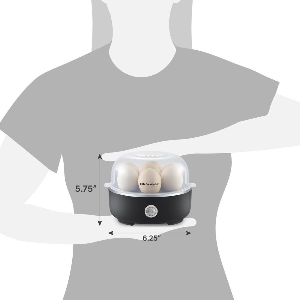 Elite Gourmet EGC115B Easy Egg Cooker Electric 7-Egg Capacity, Soft, Medium, Har Elite Gourmet EGC115B Easy Egg Cooker Electric 7-Egg Capacity, Soft, Medium, Har