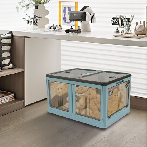 Blau 85L Stapelbare Aufbewahrungsbox mit Deckel Transparente Aufbewahrungsbox - Bild 18 von 20