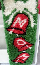 Bucilla Rug Latch Hook Wall Hanging Banner MOM Christmas Finished Vintage 