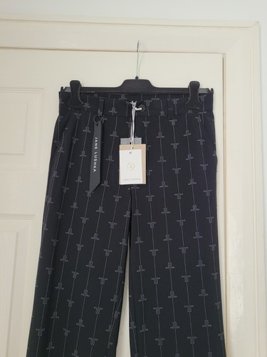 Jane Lushka Martine Technical Jersey Pants Straight Trousers Black XS RRP €129 - Picture 18 of 21