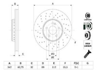 Original Bosch Bremsscheibe 0 986 479 G40 FüR Mercedes-Benz