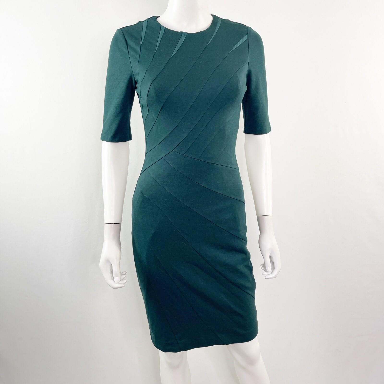Ted Baker London Dark Green Sheath Dress Size XS Short Sleeve