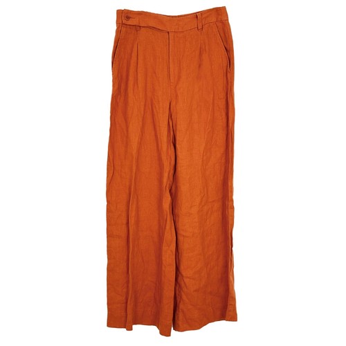 MADEWELL The Harlow Wide-Leg Pant 4 Linen Orange Dark Copper Spring NEW B63