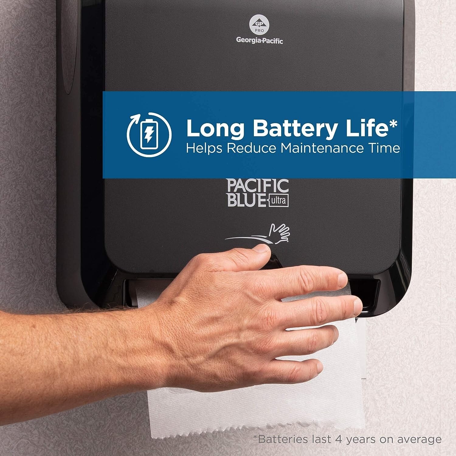 8" High-Capacity Automated Touchless Paper Towel Dispenser Wall Mount Black