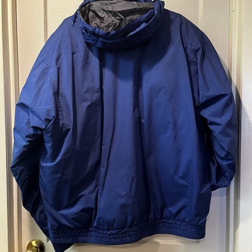Eddie Bauer Vintage Goose Down Parka Large Blue 1970's Jacket Hood Puffer Men's - Picture 2 of 8