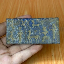 Ancient Near Eastern Lapis Lazuli Stone Tablet With Scene