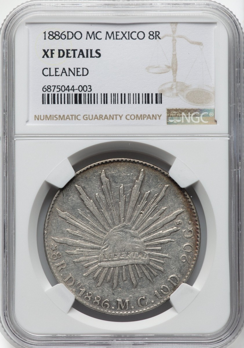 メキシコ　8レアル銀貨　1886年　NGC鑑定　古銭 MEXICO 1886 DO MC - 8 REALES - NGC XF DETAILS - CHOICE FOR GRADE