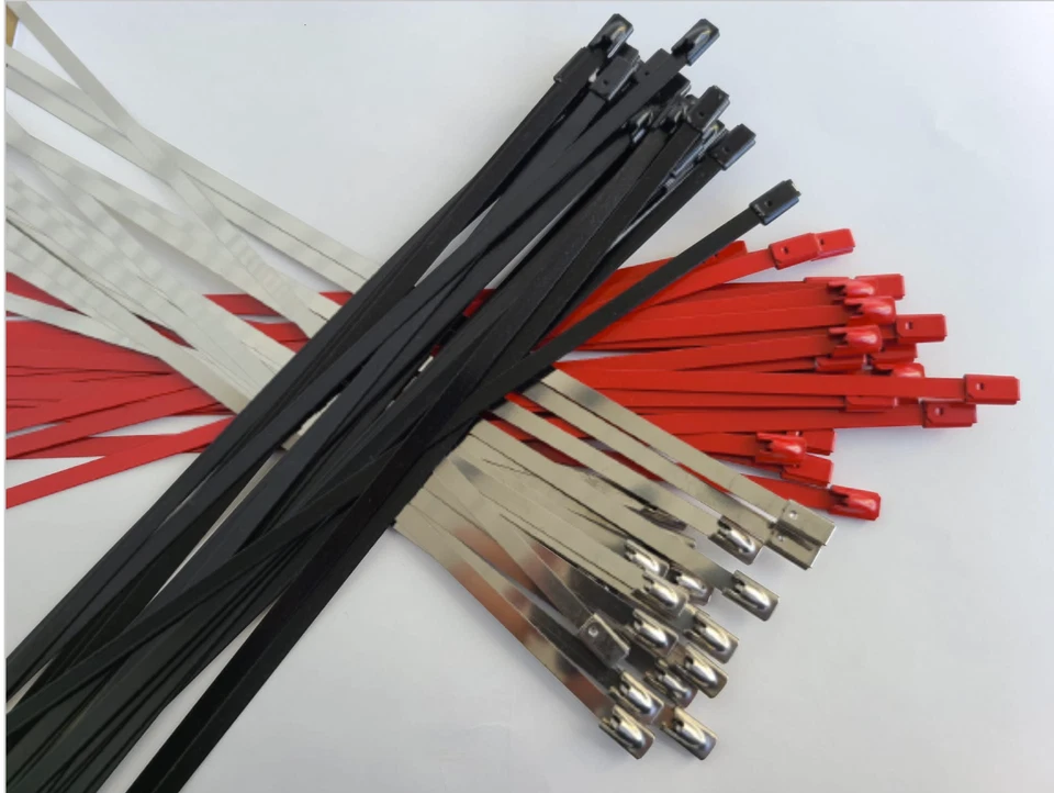 T316 Stainless Steel Exhaust Wrap Multi-Purpose Locking Cable Metal Zip Ties  - Image 4 of 4