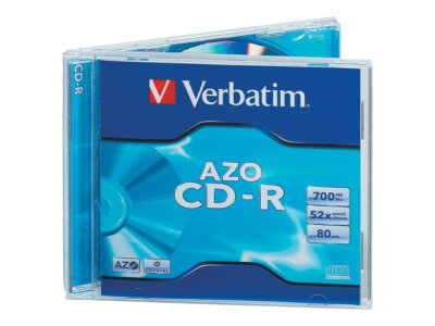 43327 Verbatim AZO Crystal 10 x CD-R 700 MB 52x Jewel Case (Schachtel) ~D~