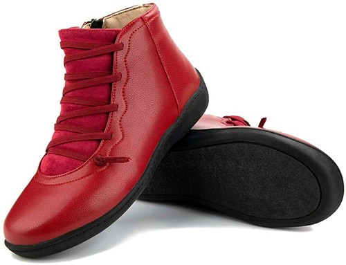 leather ankle boots with fur