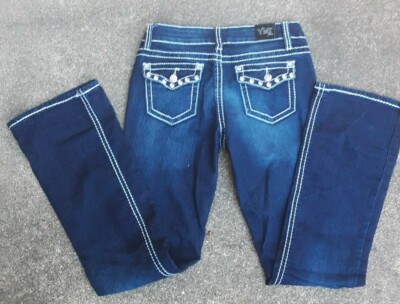 YMI Bootcut Jeans studded  pockets dark Wash  Sz 7